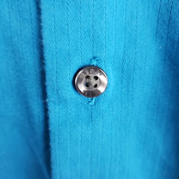 Perry Ellis Mens Button Down Shirt Long Sleeves Front Pocket 2 Cuff Sizes Large - Picture 7 of 8